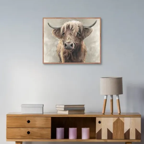Framed Art-Kirkland's Home Highland Portrait Framed Canvas Art Print Brown