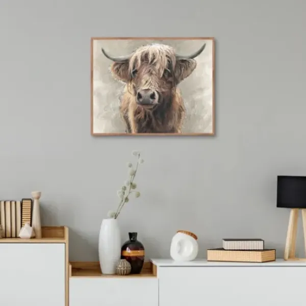 Framed Art-Kirkland's Home Highland Portrait Framed Canvas Art Print Brown