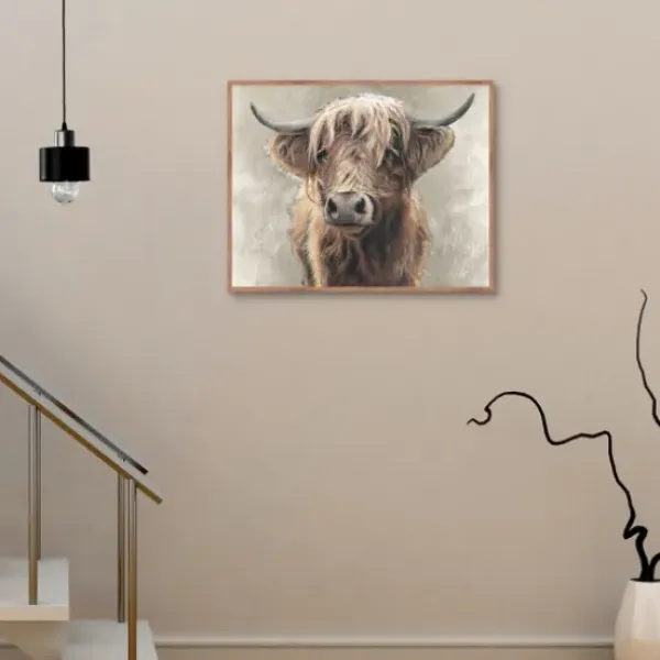 Framed Art-Kirkland's Home Highland Portrait Framed Canvas Art Print Brown