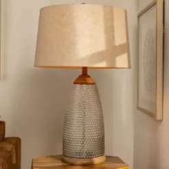 Table Lamps-Kirkland's Home Hobnail Glass Table Lamp Tan