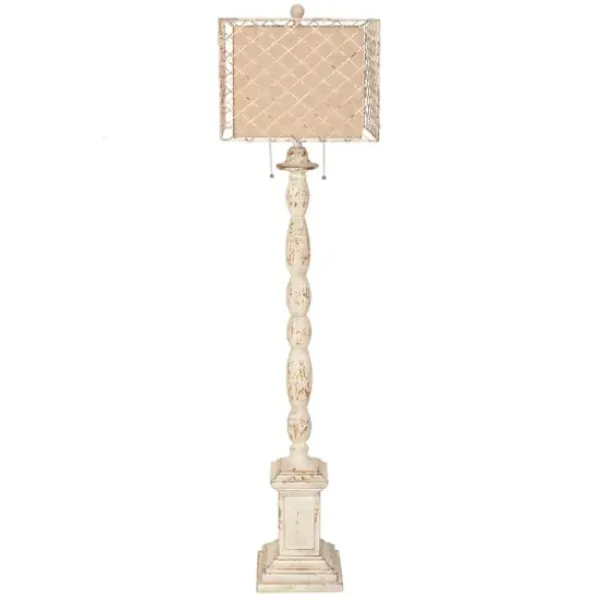 Floor Lamps-Kirkland's Home Holcomb White Floor Lamp Tan
