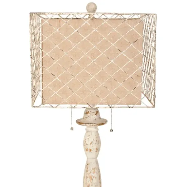 Floor Lamps-Kirkland's Home Holcomb White Floor Lamp Tan