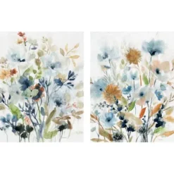 Canvas Art-Kirkland's Home Holland Spring Mix Canvas Art Prints, Set Of 2 Blue/Orange/Green