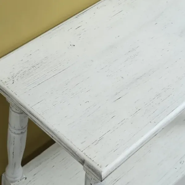 Accent & End Tables-Kirkland's Home Hollie Cream Slant Leg Scallop Edge Side Table Ivory