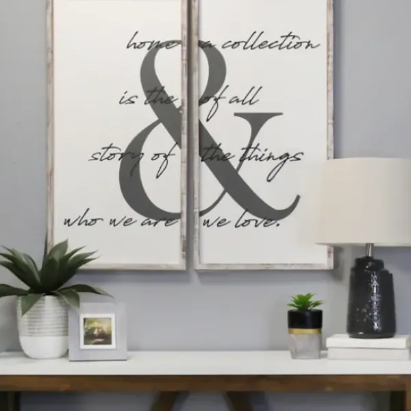 Wall Quotes & Signs-Kirkland's Home Home Is The Story Framed Wall Plaques, Set Of 2 Gray
