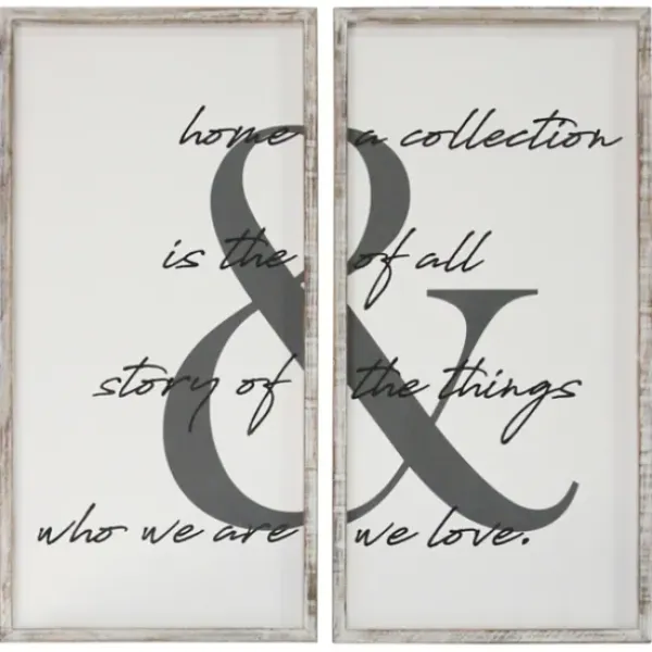 Wall Quotes & Signs-Kirkland's Home Home Is The Story Framed Wall Plaques, Set Of 2 Gray