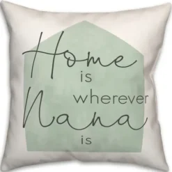 Pillows-Kirkland's Home Home Is Wherever Nana Is Sage Pillow White/Green/Black
