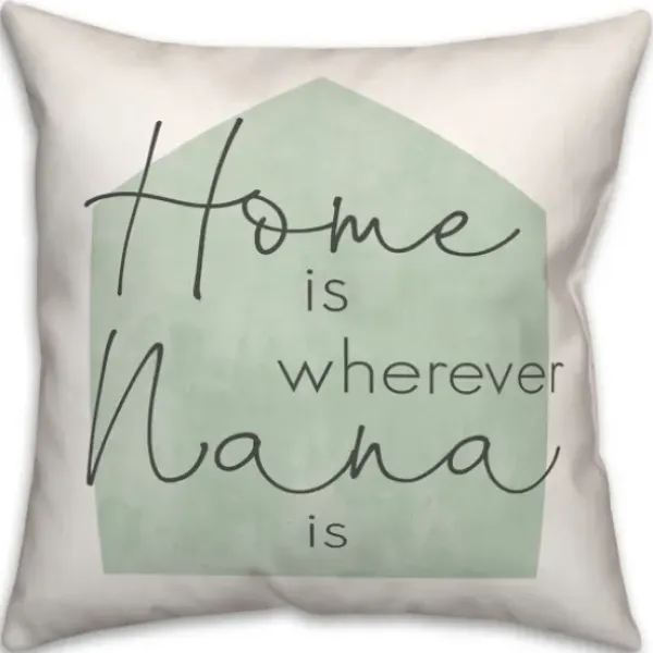 Pillows-Kirkland's Home Home Is Wherever Nana Is Sage Pillow White/Green/Black