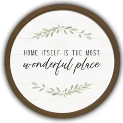Wall Quotes & Signs-Kirkland's Home Home Is Wonderful Round Framed Plaque Brown