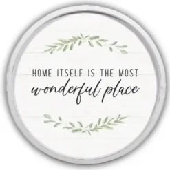 Wall Quotes & Signs-Kirkland's Home Home Is Wonderful Round Framed Plaque White
