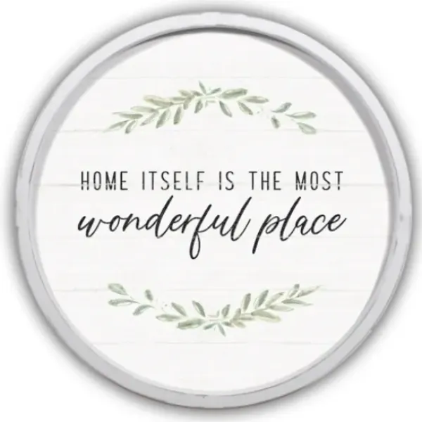 Wall Quotes & Signs-Kirkland's Home Home Is Wonderful Round Framed Plaque White