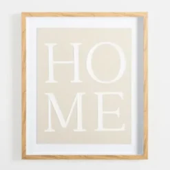 Wall Quotes & Signs-Kirkland's Home Home Linen Framed Wall Plaque White/Tan