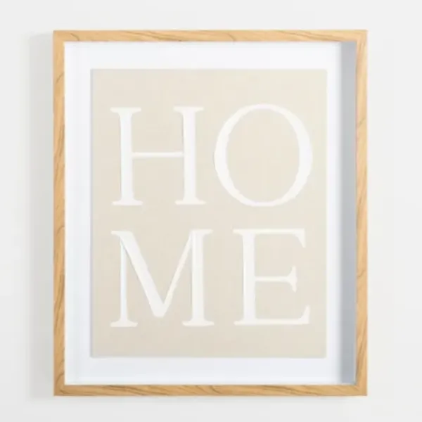 Wall Quotes & Signs-Kirkland's Home Home Linen Framed Wall Plaque White/Tan