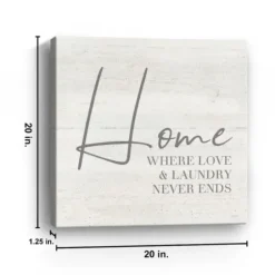 Wall Quotes & Signs-Kirkland's Home Home Love And Laundry Canvas Art Print Gray/White