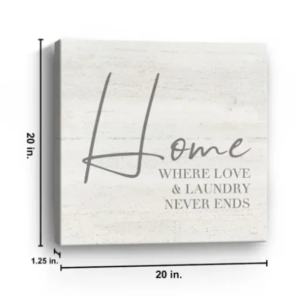 Wall Quotes & Signs-Kirkland's Home Home Love And Laundry Canvas Art Print Gray/White