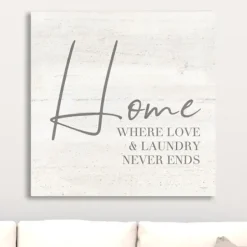 Wall Quotes & Signs-Kirkland's Home Home Love And Laundry Canvas Art Print Gray/White