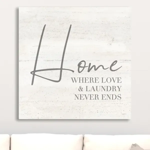 Wall Quotes & Signs-Kirkland's Home Home Love And Laundry Canvas Art Print Gray/White