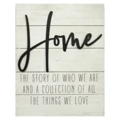 Wall Quotes & Signs-Kirkland's Home Home Metal On Shiplap Wall Plaque White/Black