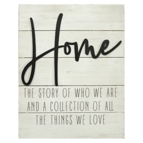 Wall Quotes & Signs-Kirkland's Home Home Metal On Shiplap Wall Plaque White/Black