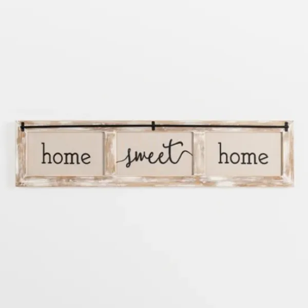 Wall Quotes & Signs-Kirkland's Home Home Sweet Home Rustic Door Frame Wood Wall Plaque White/Brown/Tan
