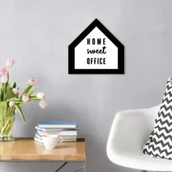 Wall Quotes & Signs-Kirkland's Home Home Sweet Office House Shaped Canvas Art Print Black/White