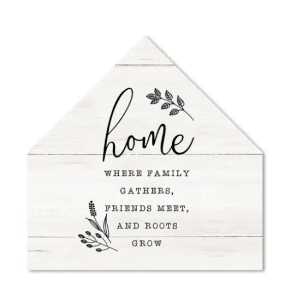 Wall Quotes & Signs-Kirkland's Home Home Where Family Gathers House Shaped Canvas White