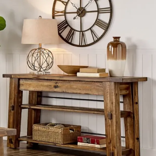 Console Tables-Kirkland's Home Honey Acacia Rustic Console Table Tan