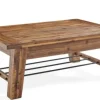 Coffee Tables-Kirkland's Home Honey Acacia Wood Coffee Table With Metal Bars Tan