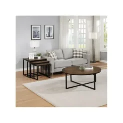Coffee Tables-Kirkland's Home Honey Acacia Wood Round Coffee Table Tan