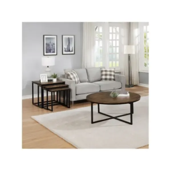 Coffee Tables-Kirkland's Home Honey Acacia Wood Round Coffee Table Tan