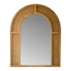 Framed Mirrors-Kirkland's Home Honey Brown Rattan Weave Arched Framed Mirror