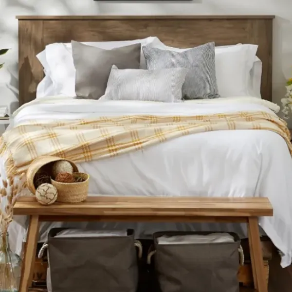 Blankets & Throws-Kirkland's Home Honey Gold Plaid Fringe Throw Yellow