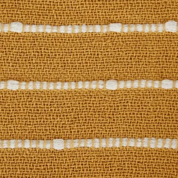 Blankets & Throws-Kirkland's Home Honey Gold Slub Stripe Decorative Throw Yellow