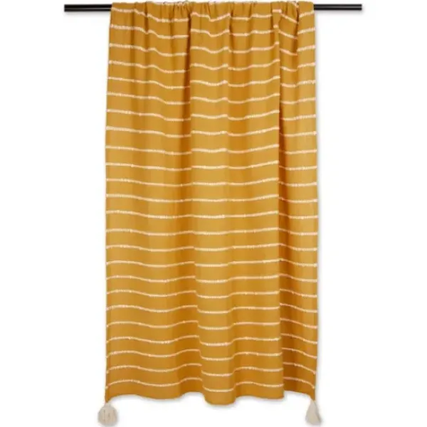 Blankets & Throws-Kirkland's Home Honey Gold Slub Stripe Decorative Throw Yellow