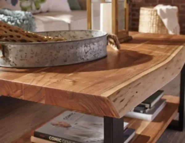 Coffee Tables-Kirkland's Home Honey Live Edge 3-Pc. Coffee And Accent Table Set Tan