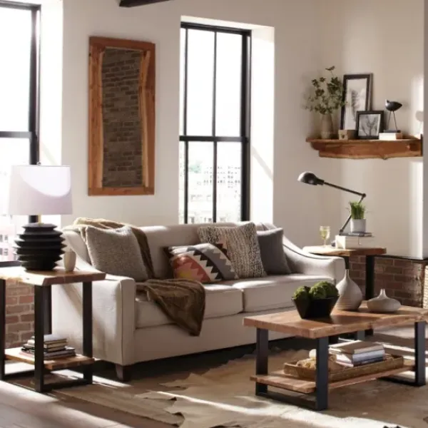 Coffee Tables-Kirkland's Home Honey Live Edge 3-Pc. Coffee And Accent Table Set Tan