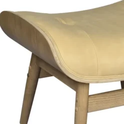 Benches & Ottomans-Kirkland's Home Honey Mushroom Leather Ottoman Tan