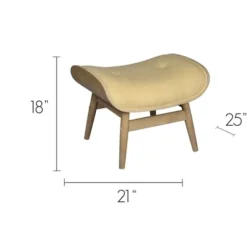Benches & Ottomans-Kirkland's Home Honey Mushroom Leather Ottoman Tan