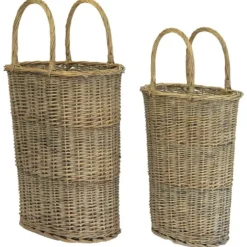 Baskets & Boxes-Kirkland's Home Honey Wicker Tall Oval Baskets, Set Of 2 Brown