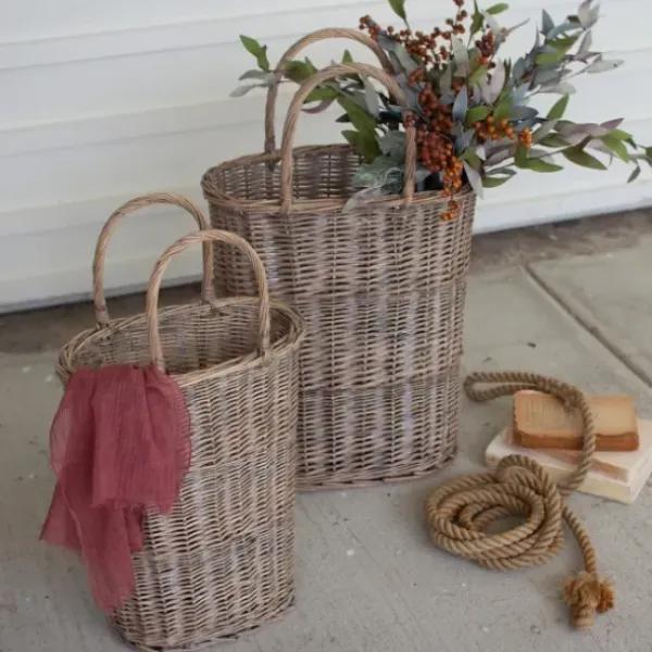 Baskets & Boxes-Kirkland's Home Honey Wicker Tall Oval Baskets, Set Of 2 Brown