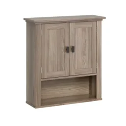 Shelves-Kirkland's Home Honey Woodgrain Wall-Mounted Cabinet Tan