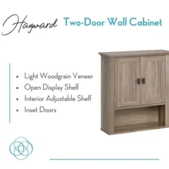 Shelves-Kirkland's Home Honey Woodgrain Wall-Mounted Cabinet Tan