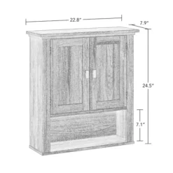 Shelves-Kirkland's Home Honey Woodgrain Wall-Mounted Cabinet Tan