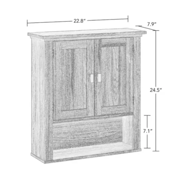 Shelves-Kirkland's Home Honey Woodgrain Wall-Mounted Cabinet Tan
