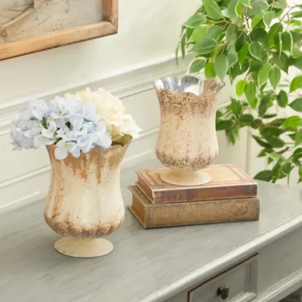 Vases-Kirkland's Home Honeycomb Asymmetrical Vase White