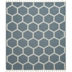 Blankets & Throws-Kirkland's Home Honeycomb Cotton Throw Blue