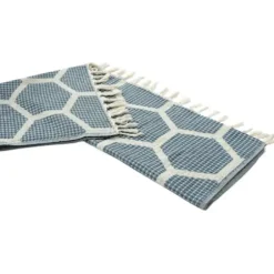 Blankets & Throws-Kirkland's Home Honeycomb Cotton Throw Blue