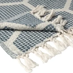 Blankets & Throws-Kirkland's Home Honeycomb Cotton Throw Blue