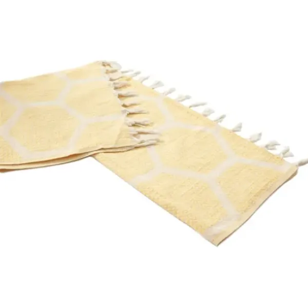 Blankets & Throws-Kirkland's Home Honeycomb Cotton Throw Yellow