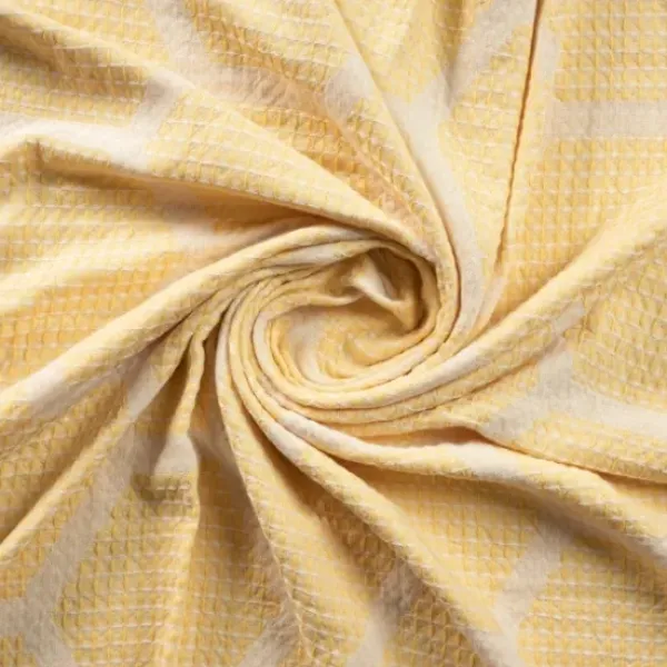Blankets & Throws-Kirkland's Home Honeycomb Cotton Throw Yellow